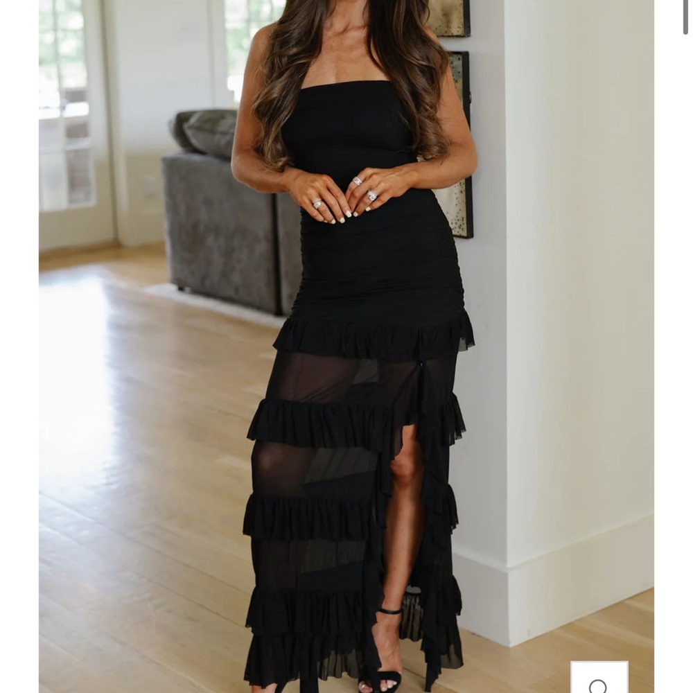 These Three Boutique Black Ruffle Dress